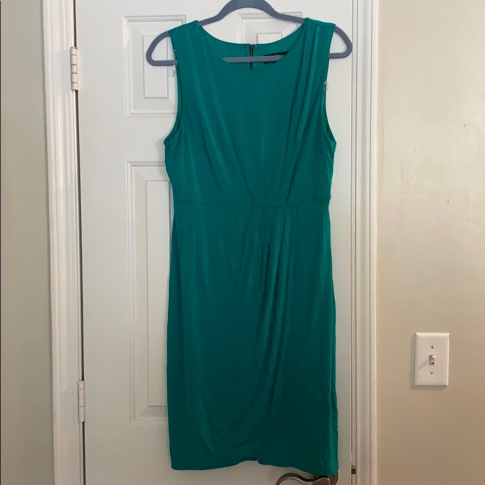 Green tulip hem wrap dress (color off in photos)